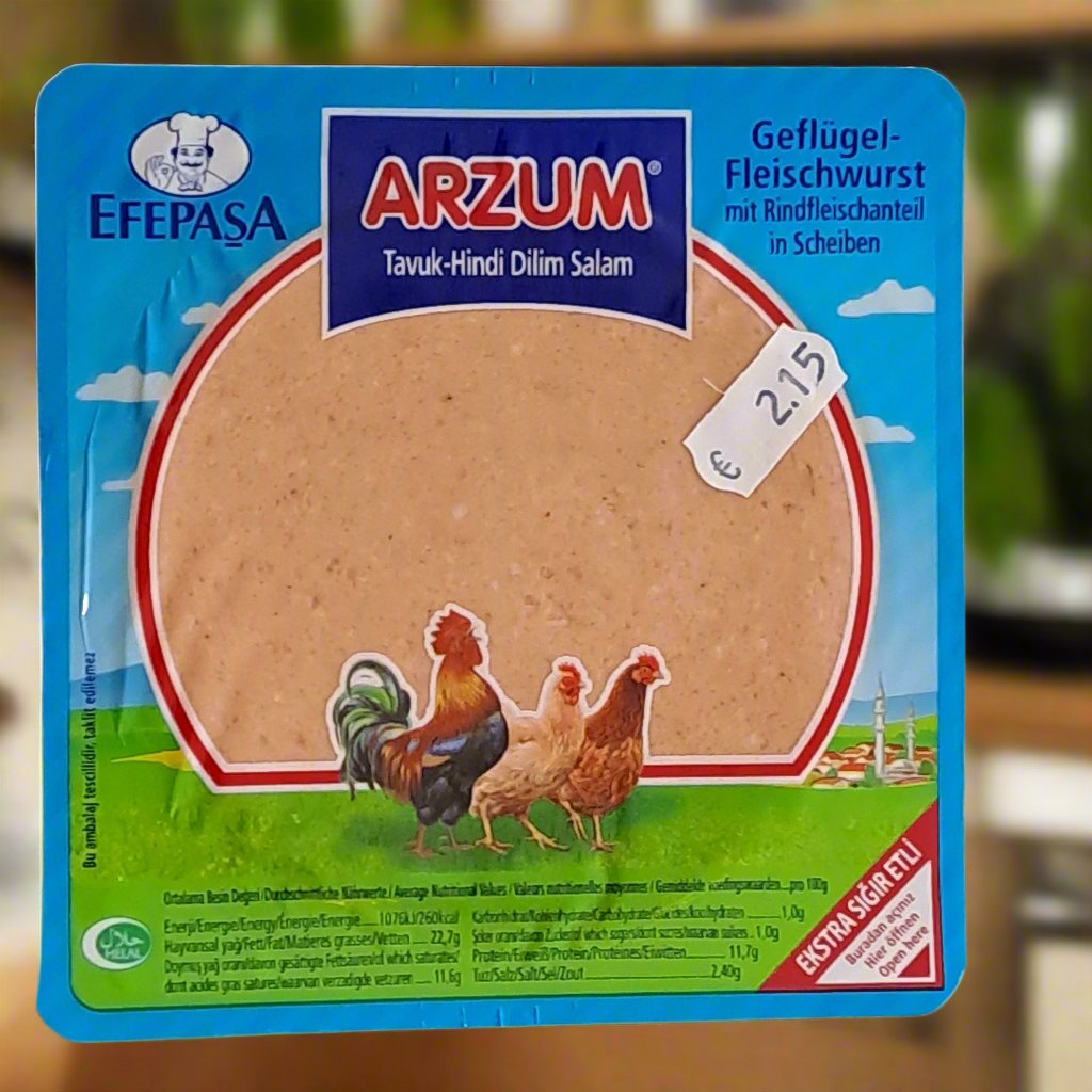 Arzum Geflügel-Fleischwurst Mit Rindfleischanteil In Scheiben