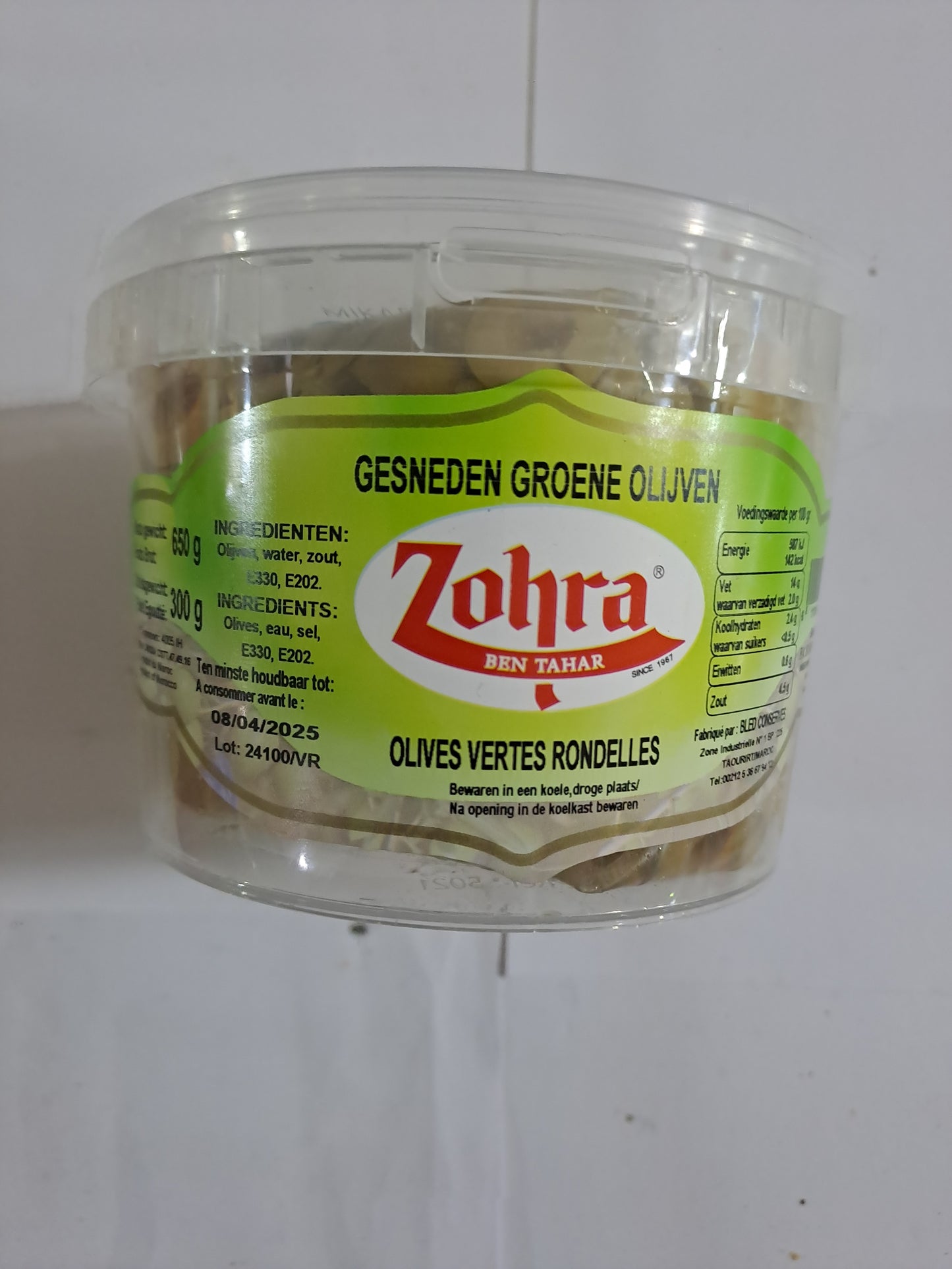 Zohra Gesneden Groene olijven