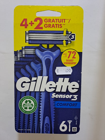 Gillette Sensor3 Comfort 4+2  Gratis Scheermesjes