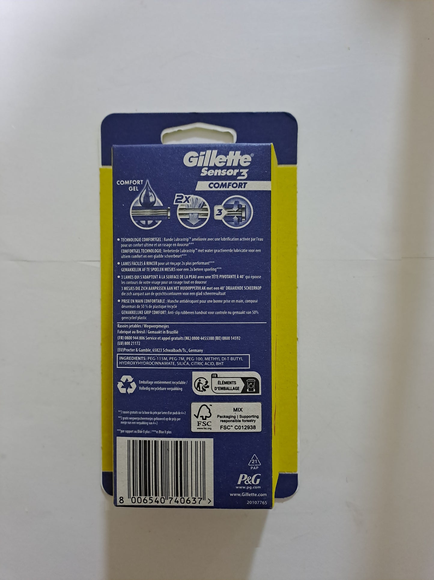 Gillette Sensor3 Comfort 4+2  Gratis Scheermesjes